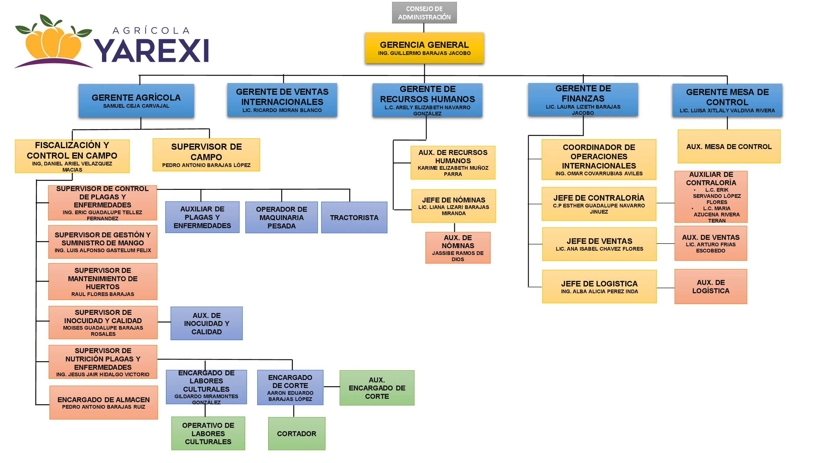 Organigrama de Proeba Pack